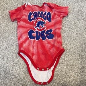 Genuine Merchandise Red Tie-Dye Chicago Cubs Bodysuit